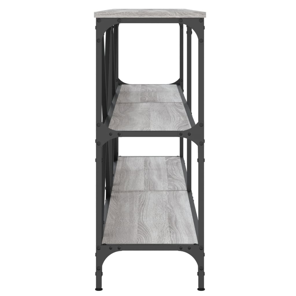 Console Table Grey Sonoma 160x30x75 cm Engineered Wood and Iron